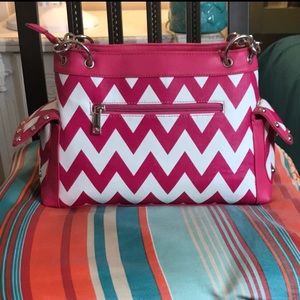 Pink and White Striped Purse